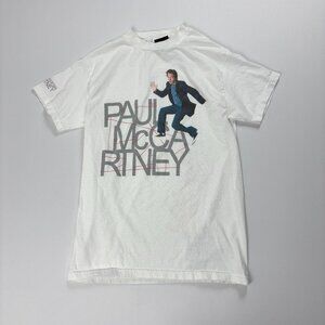 Vintage Paul McCartney US Tour 2005 T Shirt White Sz S Concert Music Giant Beatl